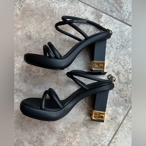 Fendi
Leather Crisscross F-Heel Sandals
